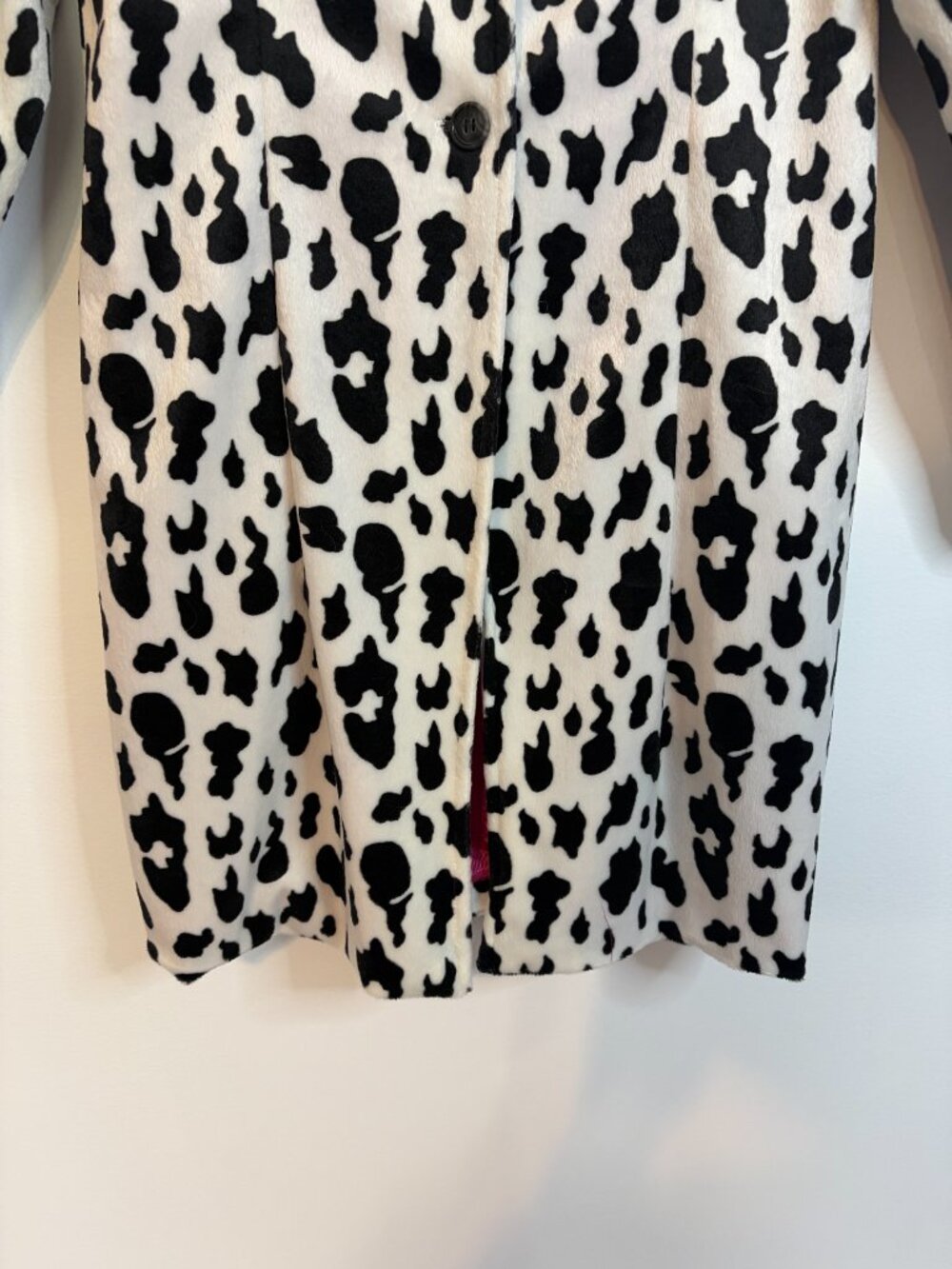 Misdemeanor Black White Cowprint Overcoat - Picture 3 of 6